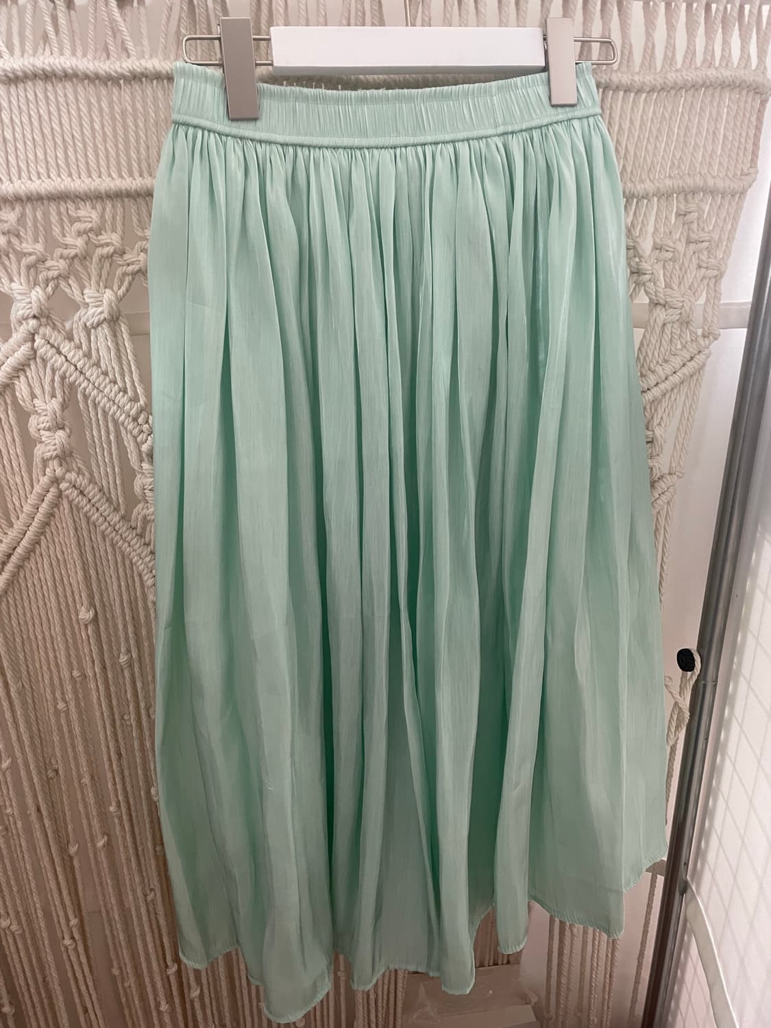 민트 플리츠 쉬폰 밴딩 스커트 상품이미지2