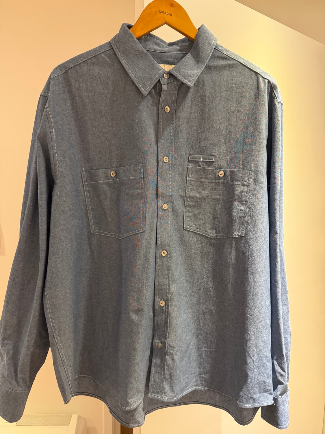 틀영 op 라이트 스트라이프 셔츠 / 올데이 투포켓 샴브레이 셔츠 XL 상품이미지5