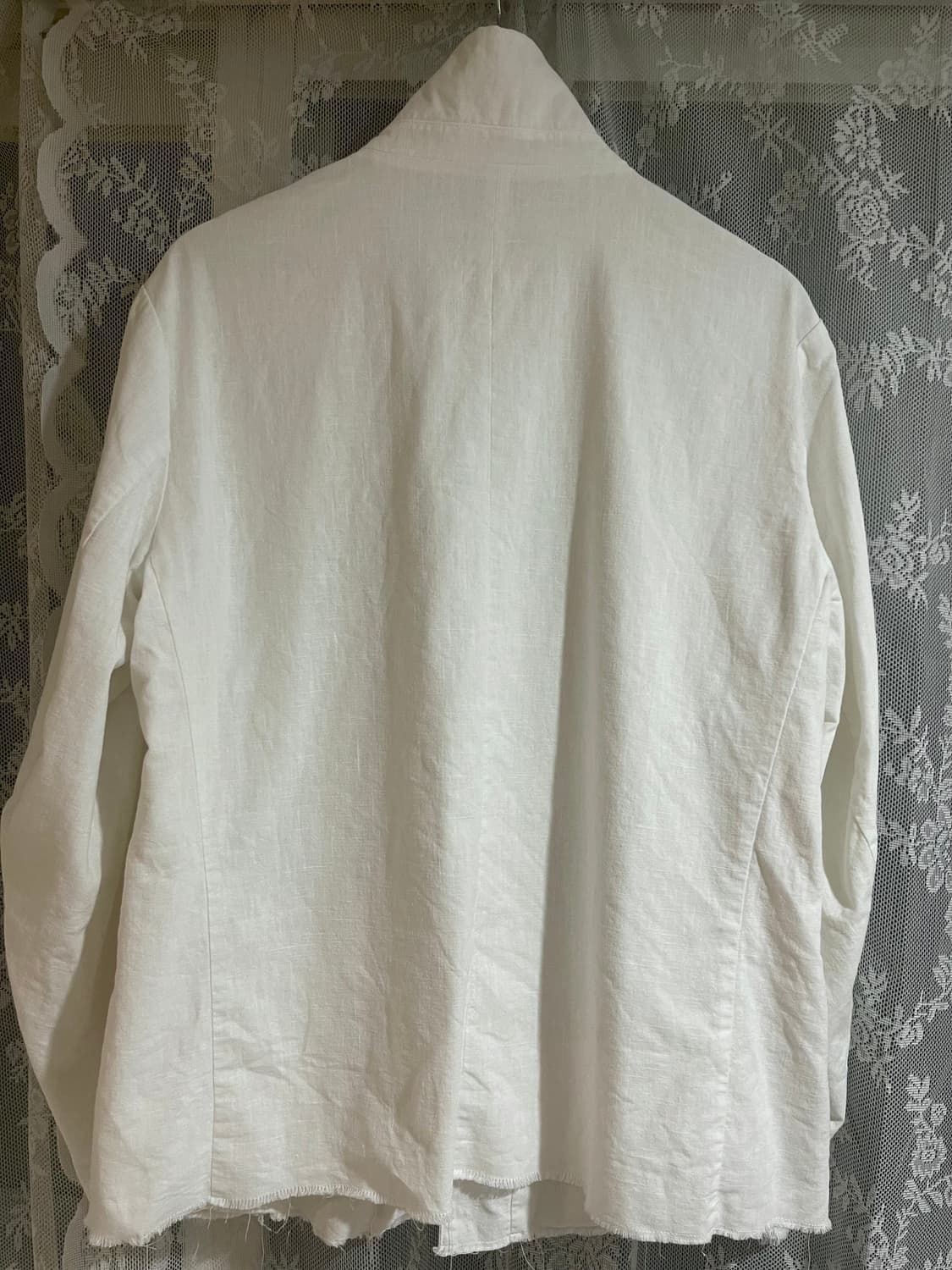 Raw Cut Linen Shirts White (Tailor Made) 상품이미지4