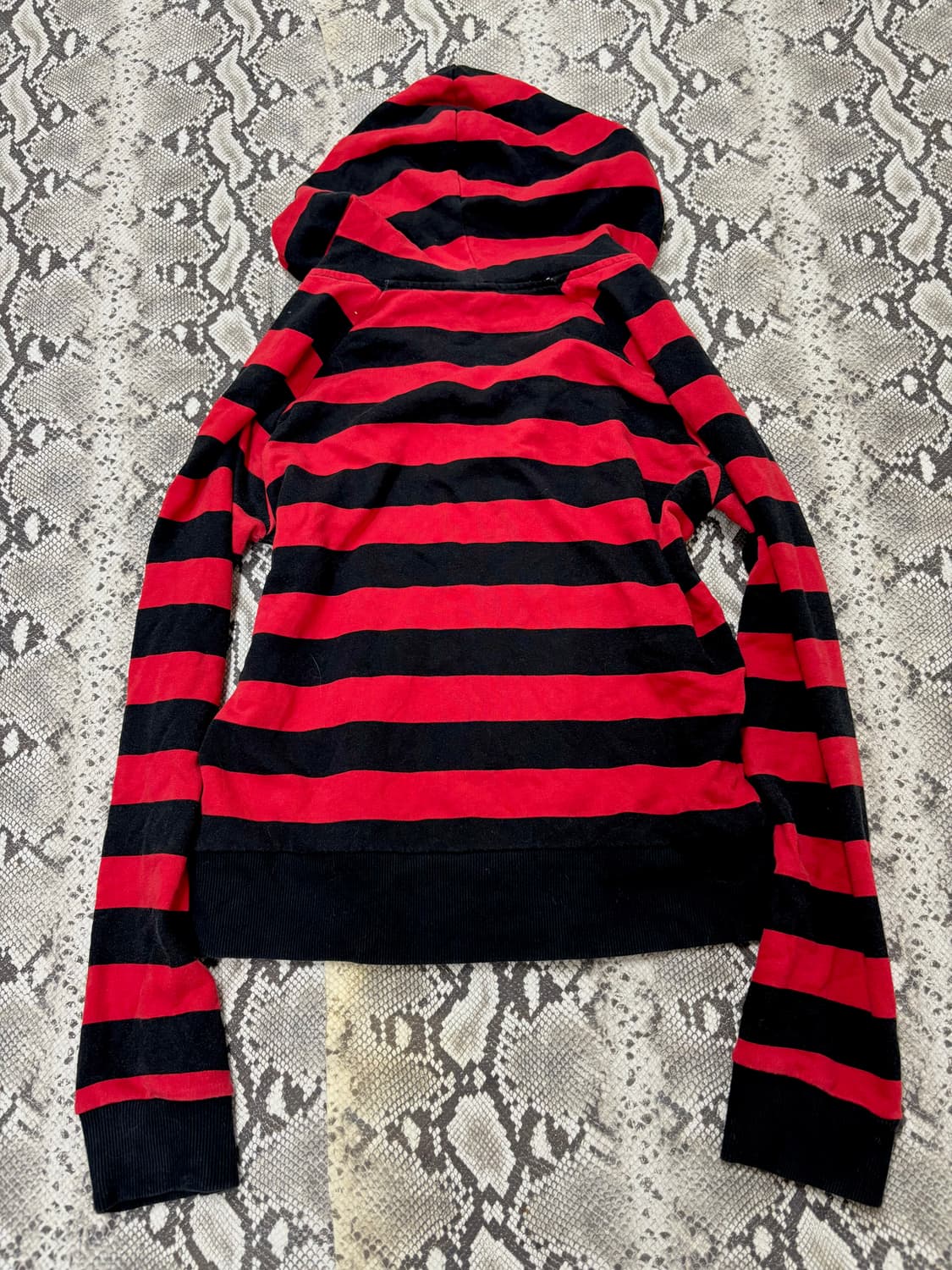 “Vintage” Kitsch Red Stripe Hooded Zip U 상품이미지7
