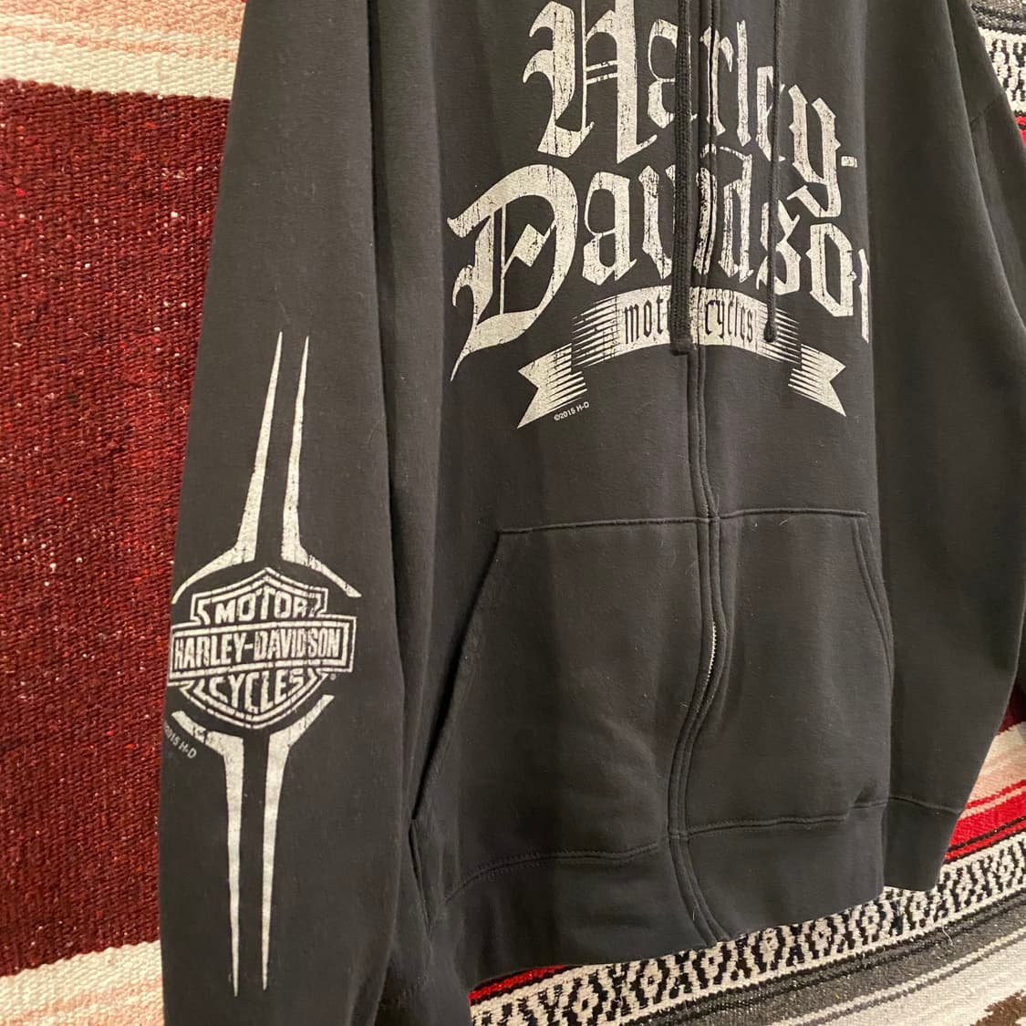 90s USA 할리데이비슨 빅로고 알라스카 후드집업  상품이미지7
