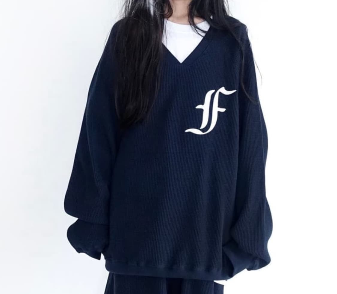 샵페어리 와플 맨투맨 네이비 상품이미지1