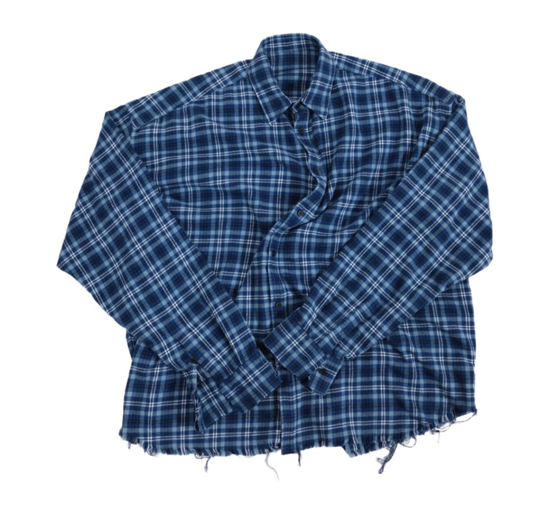 [1,2] 논노드 플렉시블 스트링 체크셔츠 클래식블루 상품이미지1
