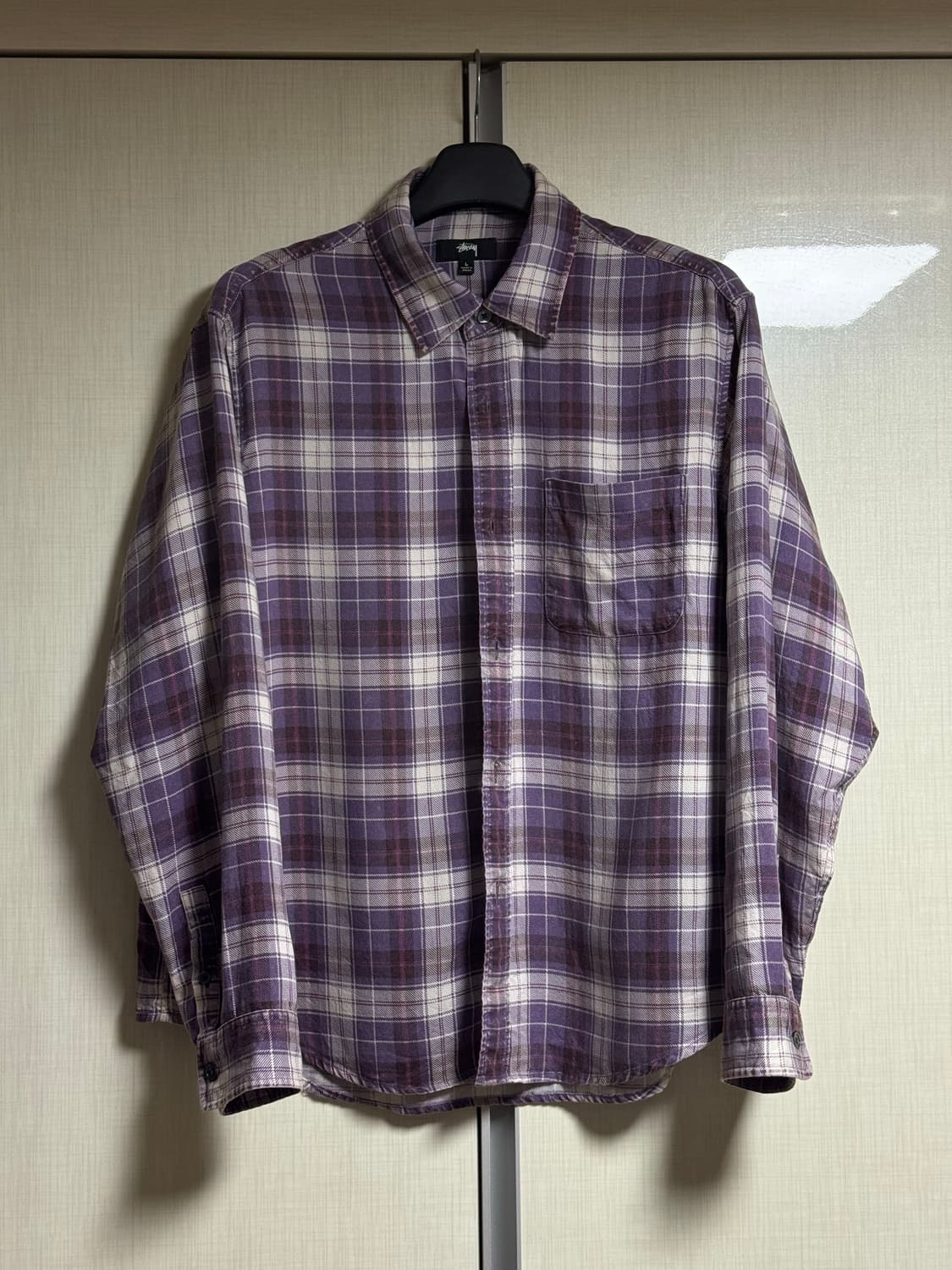 [L] 스투시 매튜 플레이드 셔츠 라벤더 상품이미지4