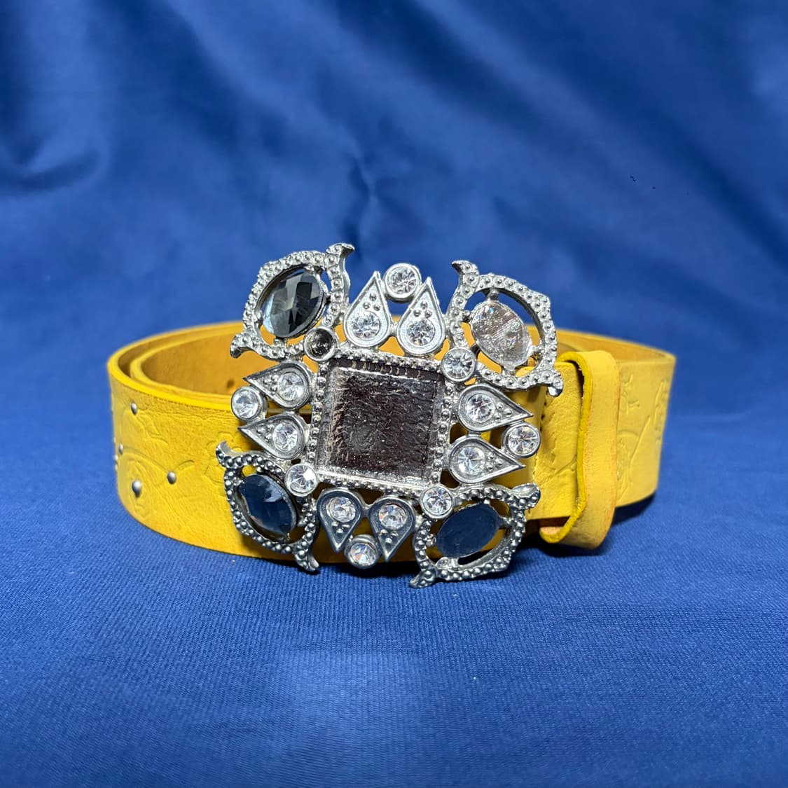 큐빅 옐로 로즈 레더 벨트  상품이미지2