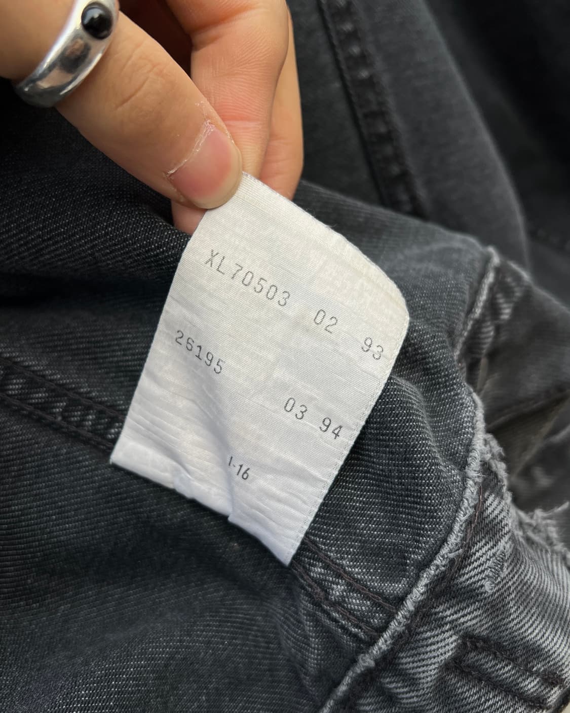 [XL] 90s 이태리제 리바이스 블랙 트러커 70503 상품이미지7