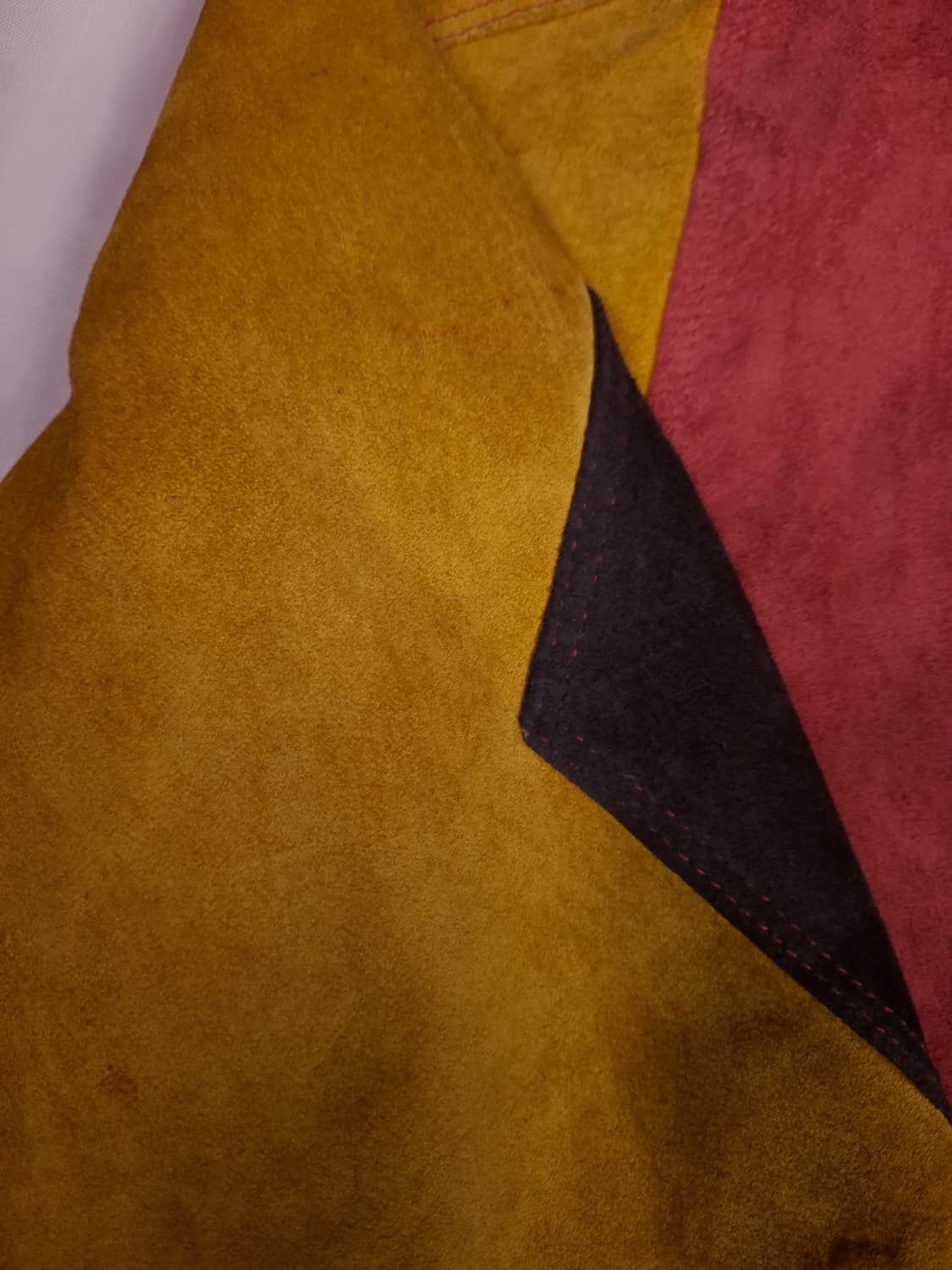 90's 빈티지 국내산 리얼 스웨이드 배색 봄버 자켓 상품이미지7