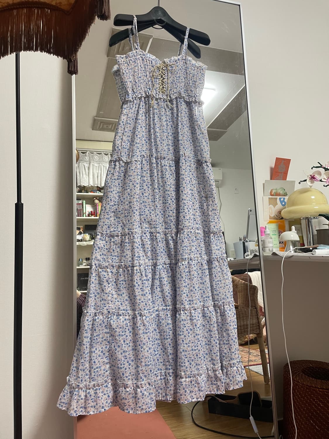 블루 플라워 나시 원피스 상품이미지4