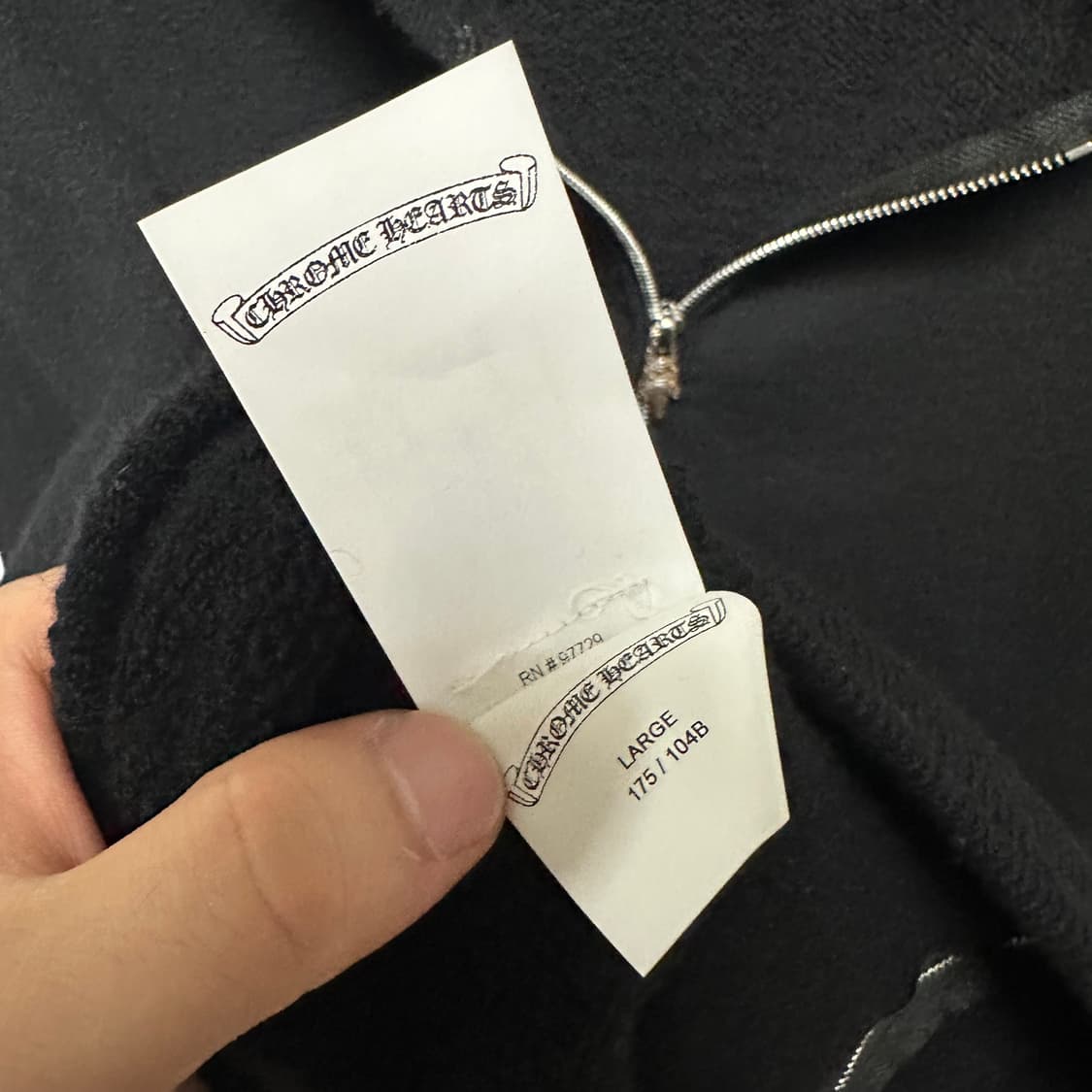 [L/XL] 크롬하츠 캐시미어 후드집업 자켓 블랙 상품이미지7