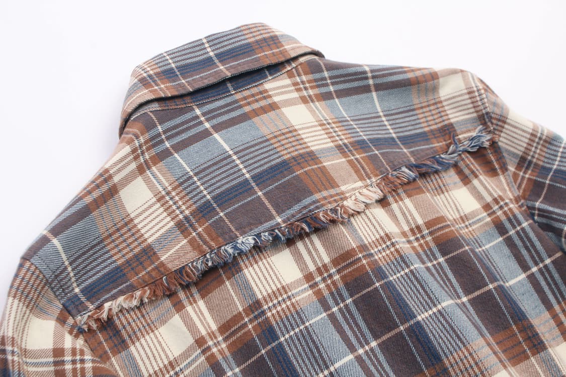 B Check Fringe Shirt 상품이미지7