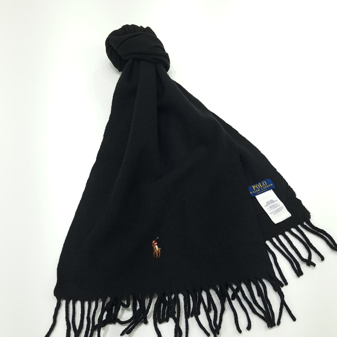 MX145 폴로 랄프로렌 블랙 울 목도리 머플러 상품이미지2