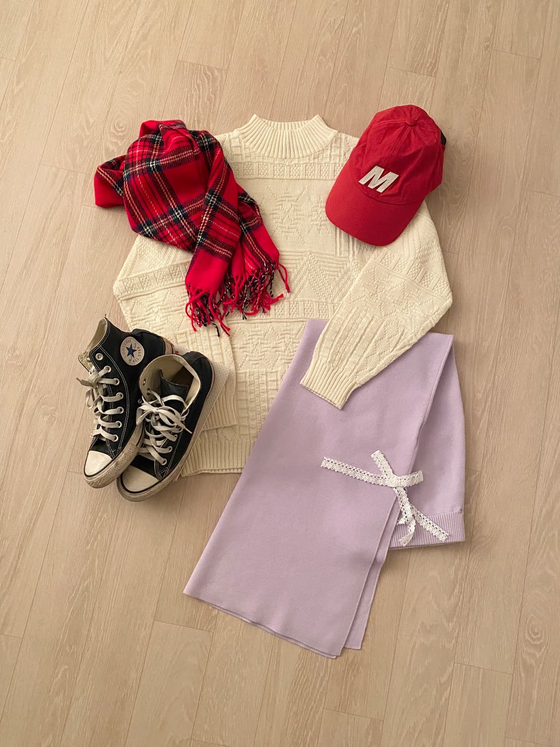 Red Tartan Check Scarf 상품이미지3