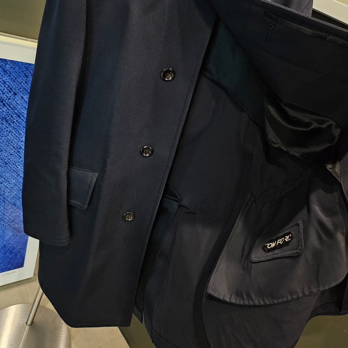 톰포드 체스터필드 레더 트리밍 코트 상품이미지7