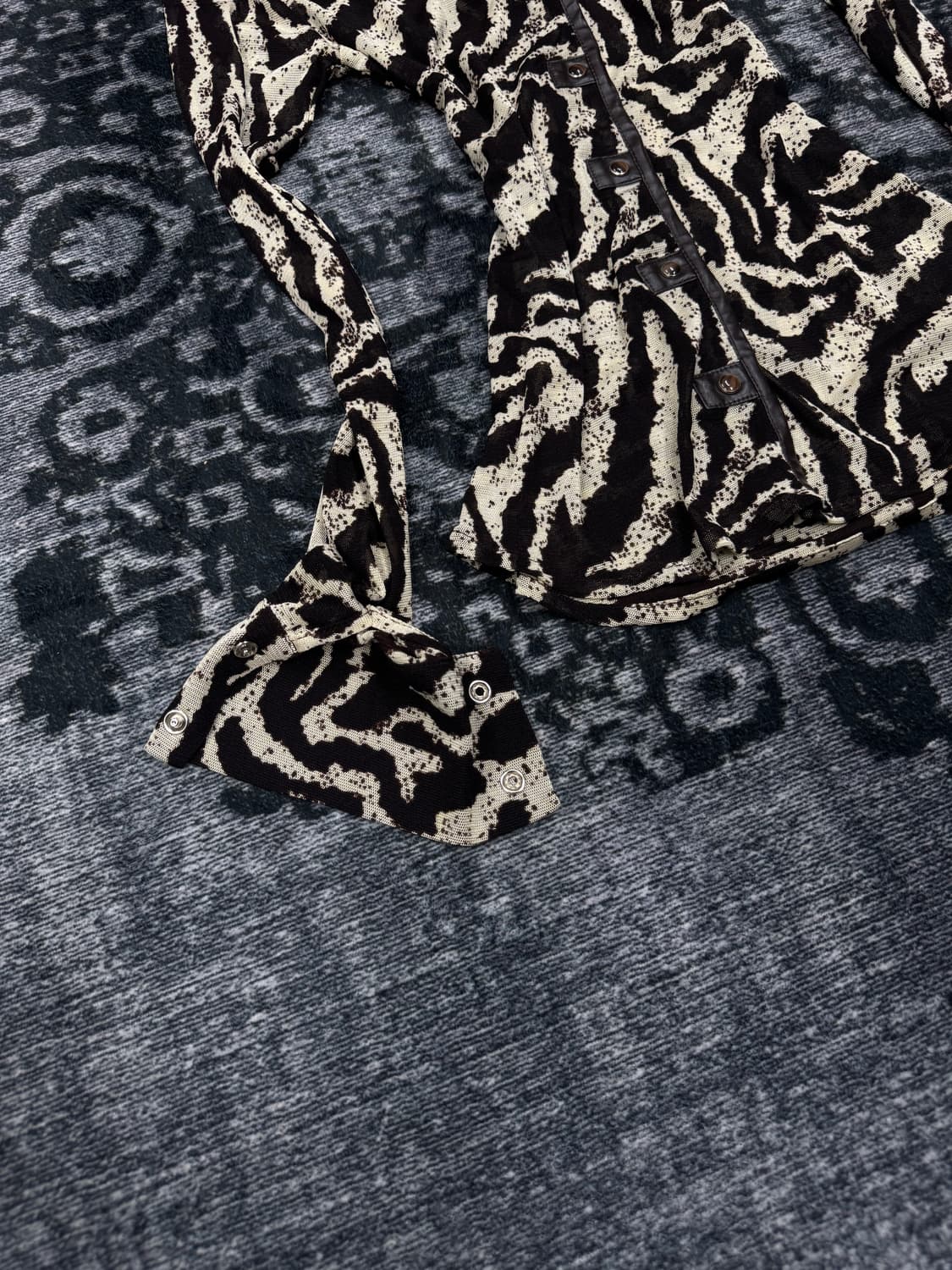 Cook jeans zebra leather trimming see th 상품이미지4