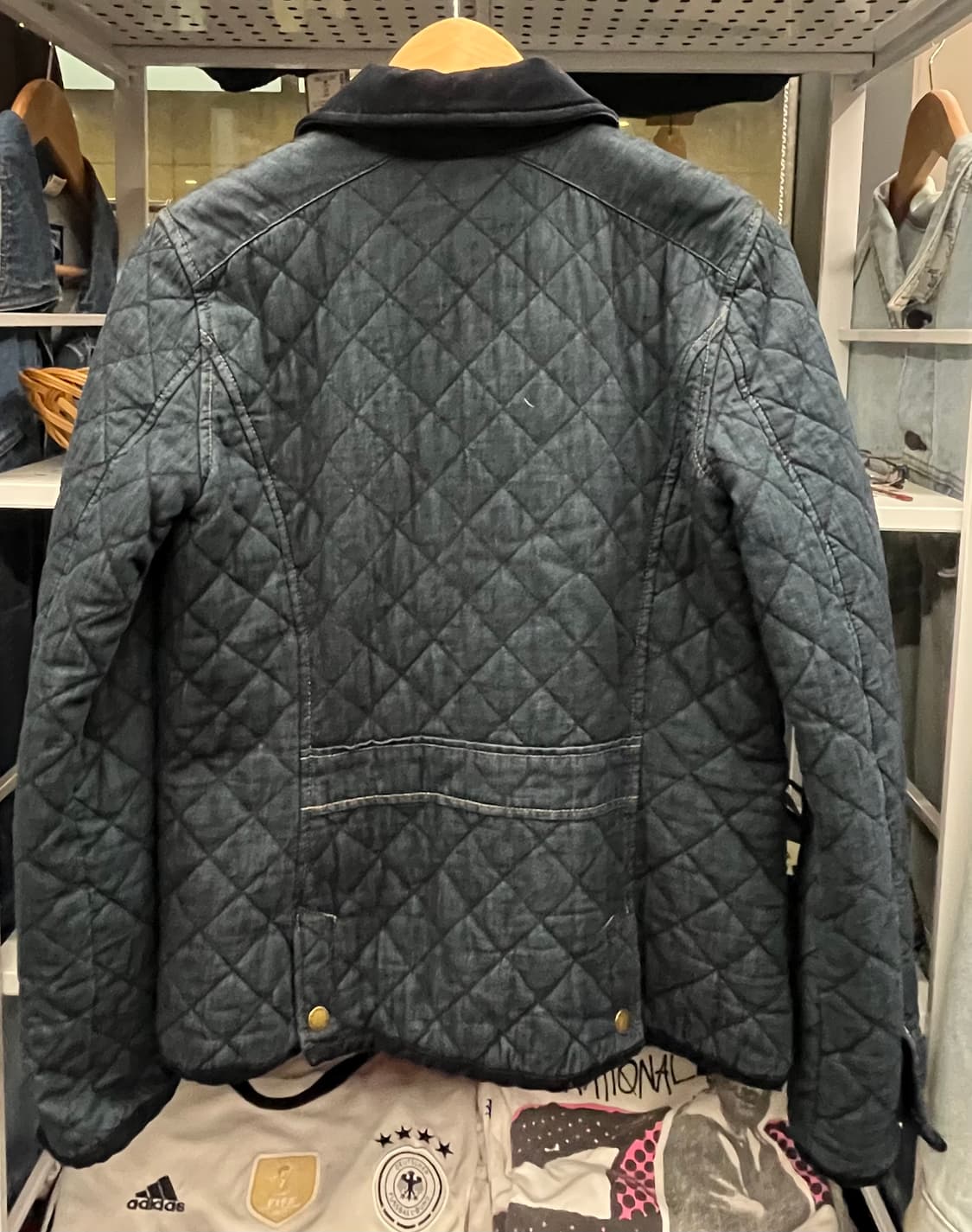 로렌 랄프로렌 퀼팅 자켓 데님 블랙 상품이미지5