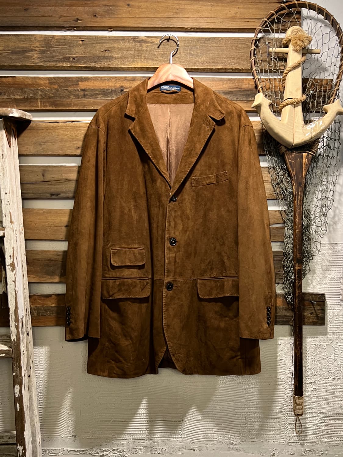 [L]폴로 랄프로렌 브라운 리얼 스웨이드 블레이저 자켓 상품이미지1