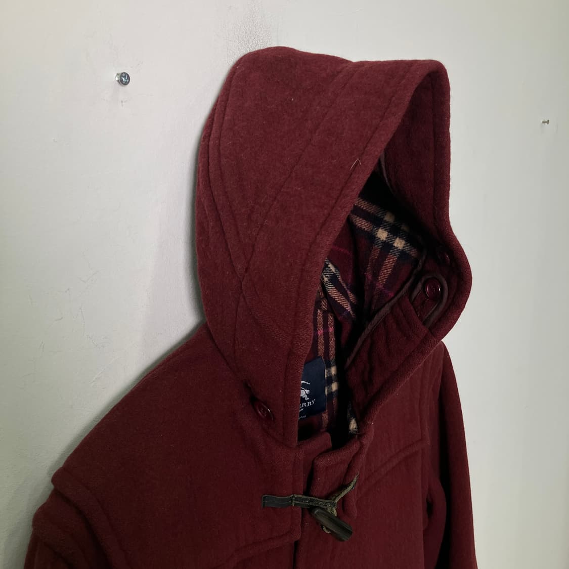 버버리 런던 버건디 울 더플 코트  상품이미지5