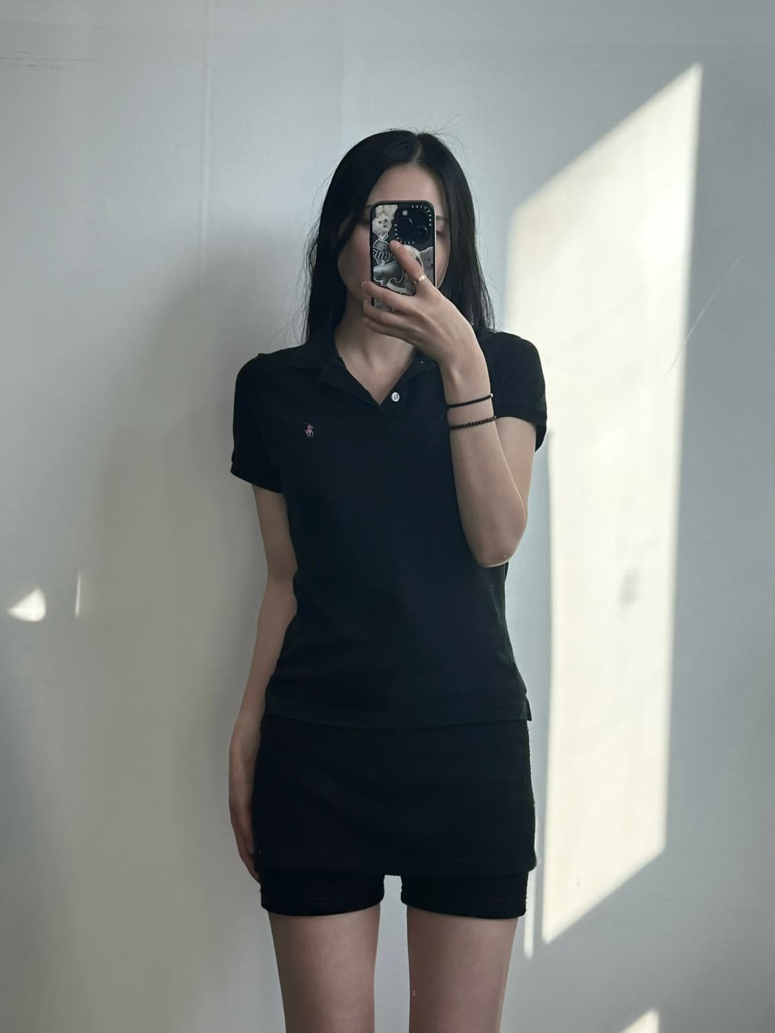 폴로 랄프로렌 자수로고 블랙 반팔 피케 카라 티셔츠 상품이미지1