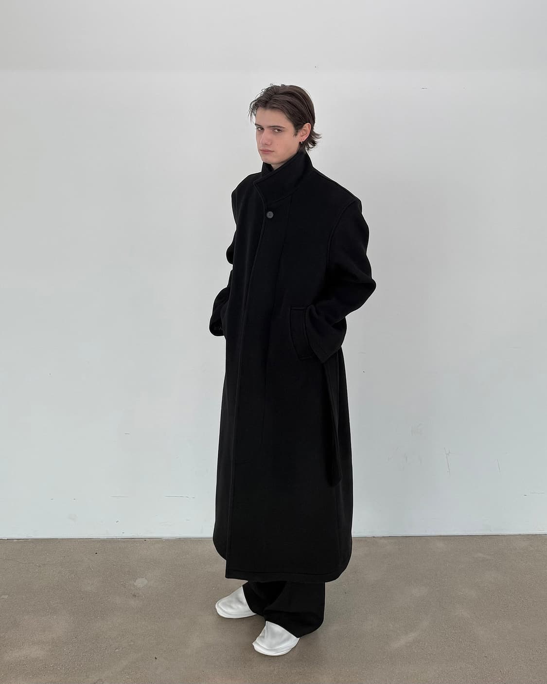 (구매) 준느 c10 버진울 코트 블랙 상품이미지2