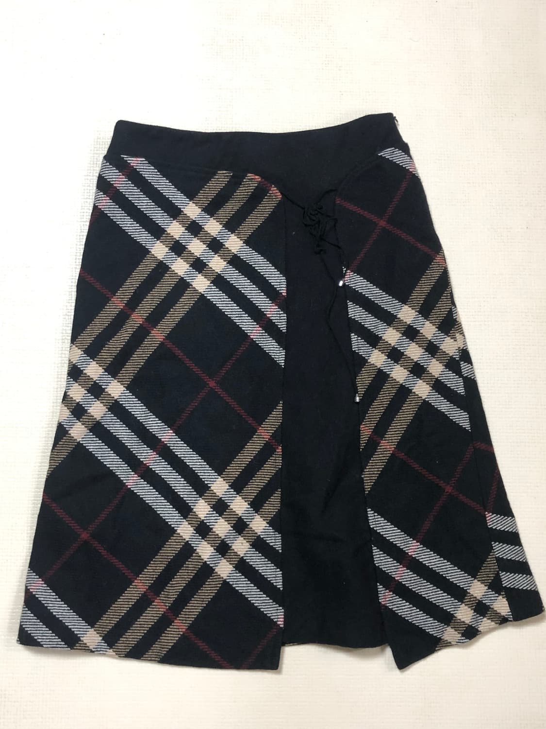 빈티지 블랙 체크 패턴 롱 스커트 상품이미지7