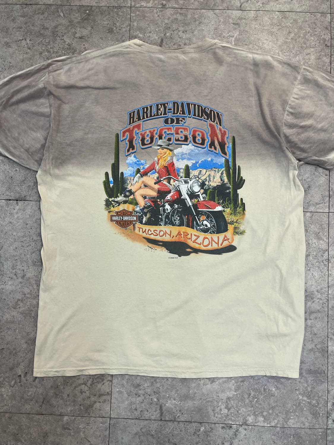 할리 데이비슨 투손 반팔티 베이지 XL #csz3811 상품이미지7