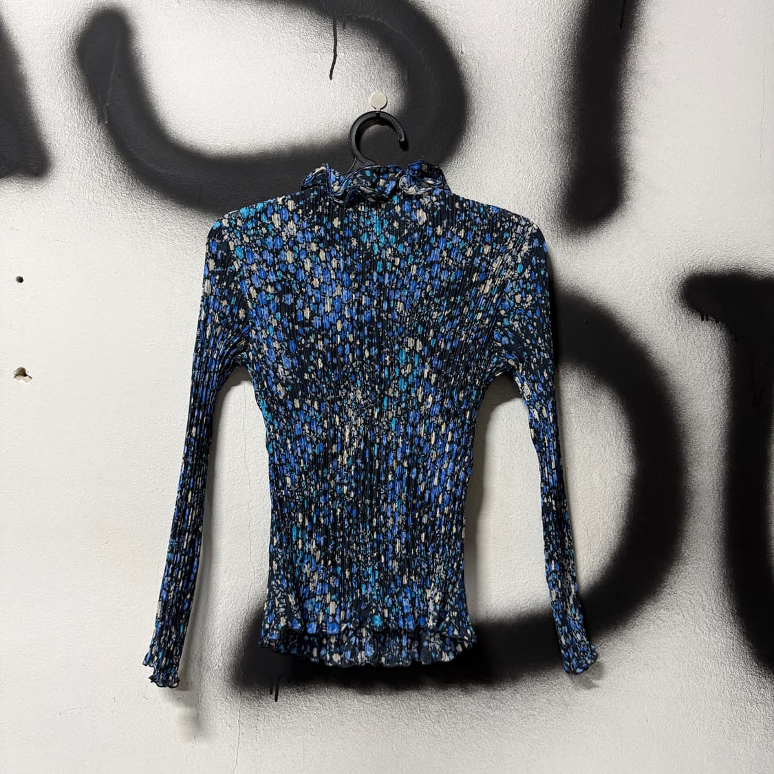 Hanae Mori 하나에 모리 플라워 풀 패턴 플리츠 러플 블라우스 상품이미지2