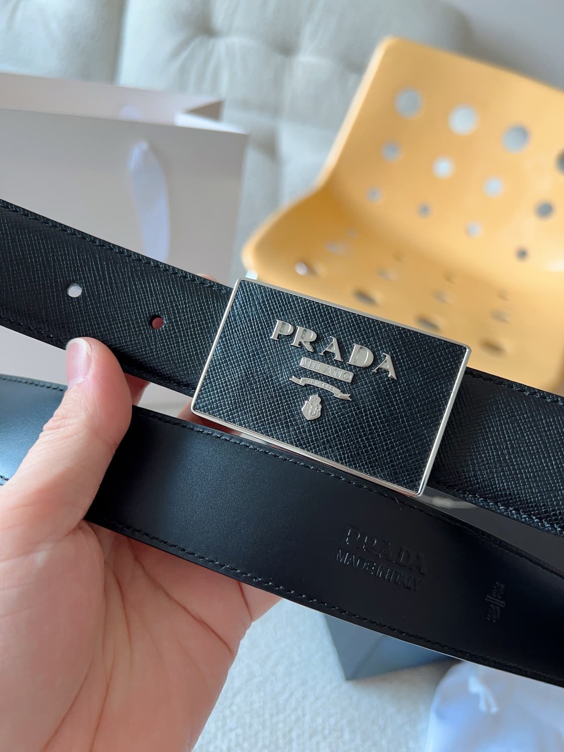 프라다 사피아노 레더 벨트 블랙 상품이미지3