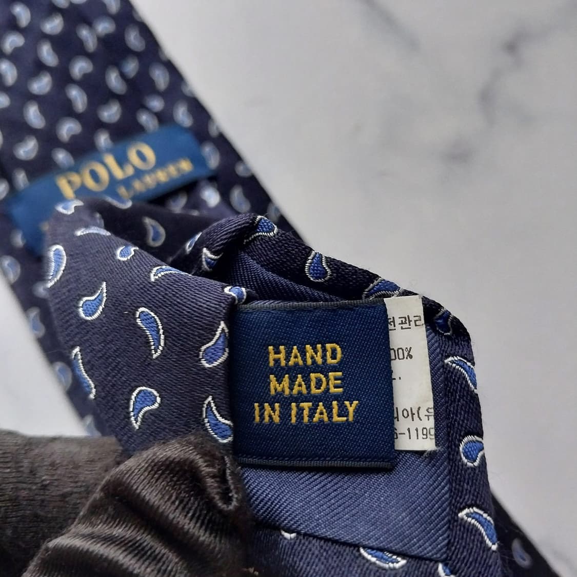 폴로 랄프로렌 실크 네이비 페이즐리 넥타이 7.1cm A+등급 K1675 상품이미지9