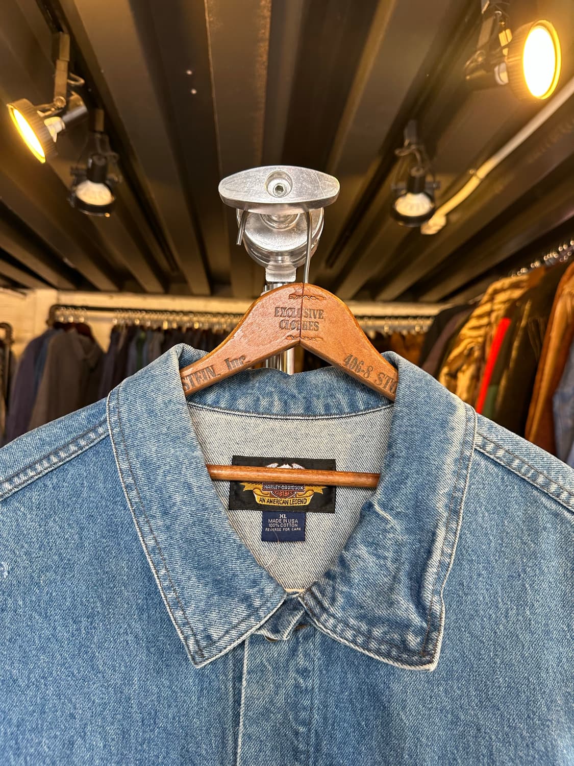 90s 할리데이비슨 데님 컷오프 베스트 made in usa 상품이미지3