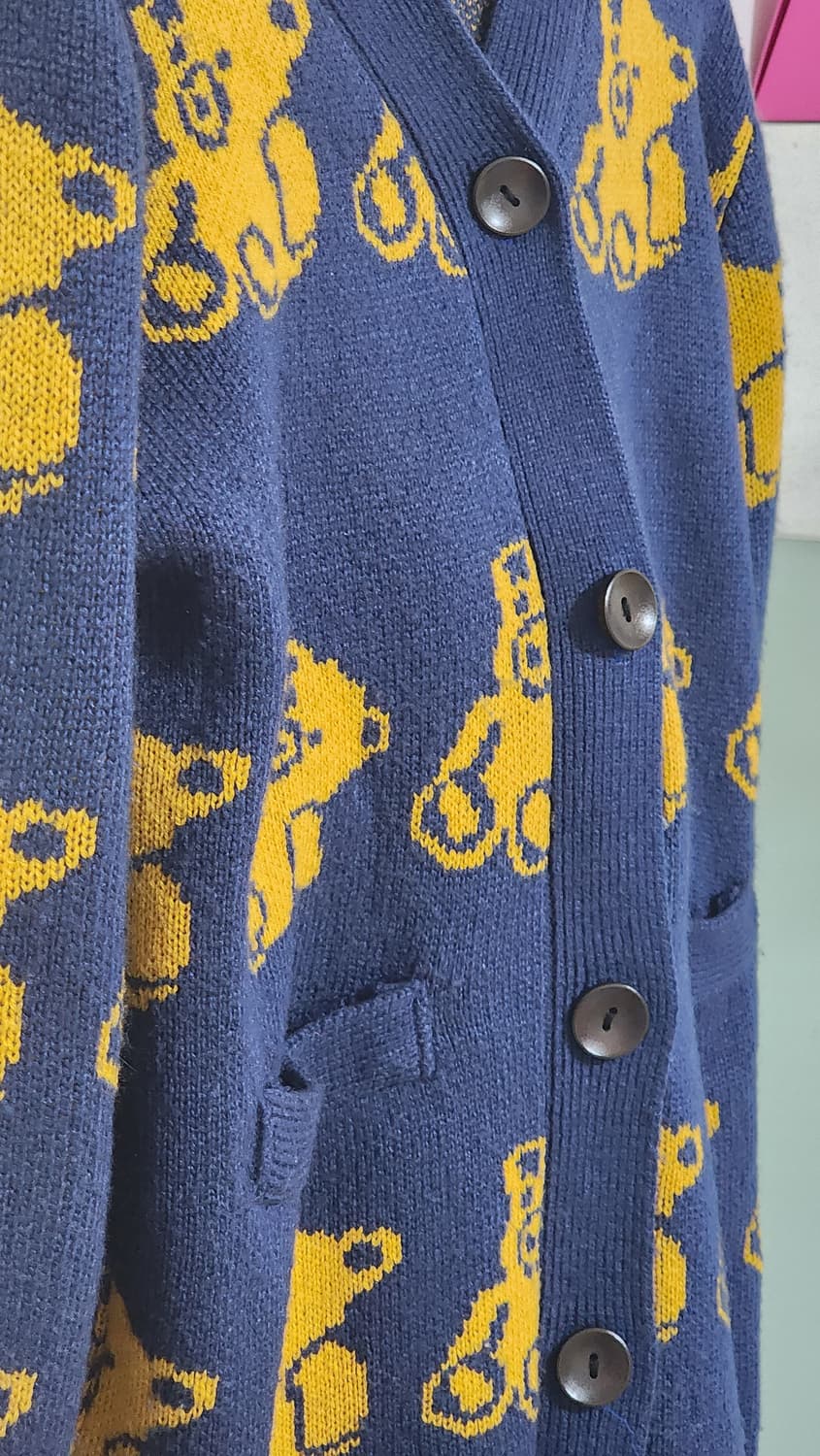 구찌 스타일 곰돌이 패턴 가디건 상품이미지3