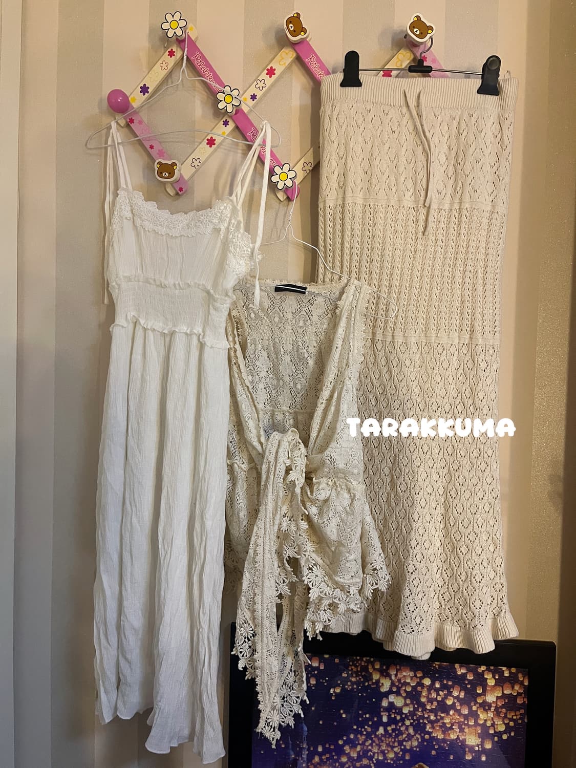 빈티지 아이보리크로셰 코디세트 하구미 아오이오우페어리롱스커트 상품이미지2