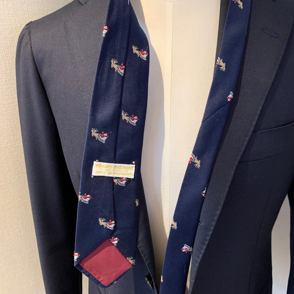 브룩스브라더스 100폴로 산타클로스 클래식 슬림넥타이 A+등급 7cm 상품이미지2