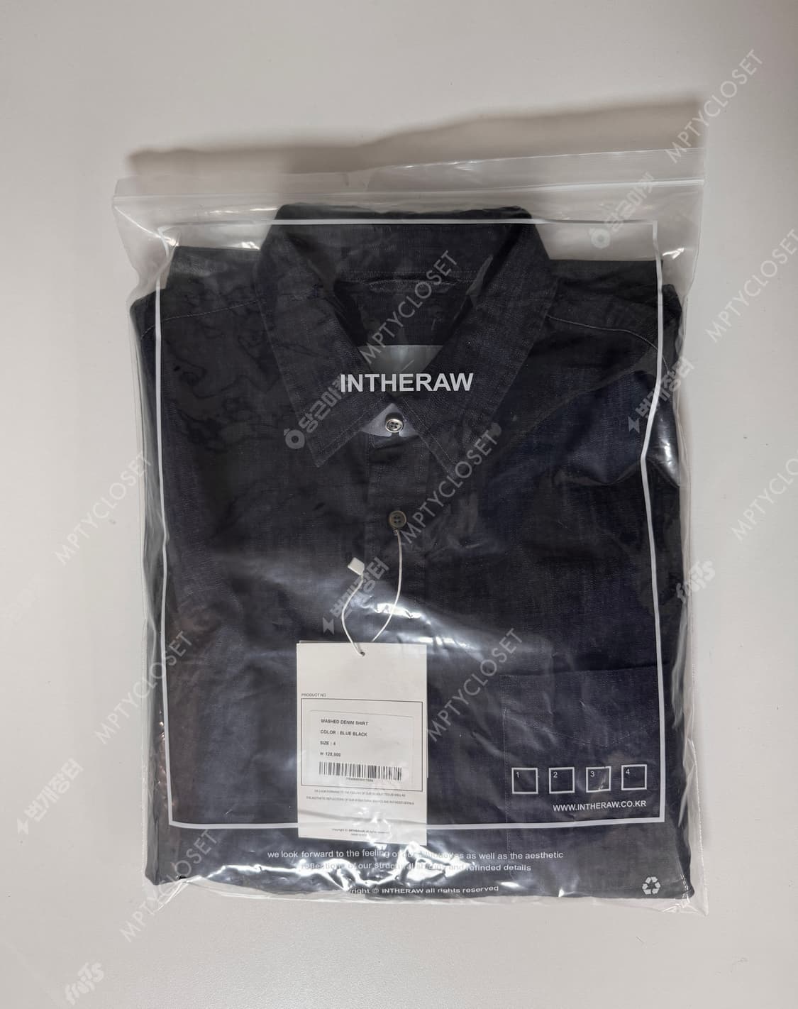 [4] Intheraw 인더로우 워시드 데님셔츠 블루블랙 상품이미지1