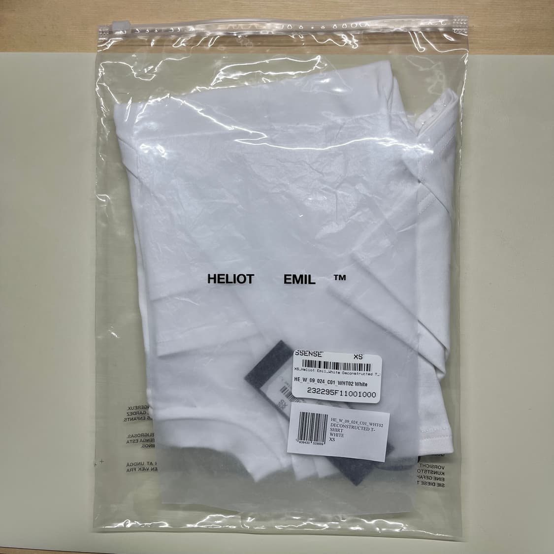 HELIOT EMIL 디컨스트럭트 화이트 티셔츠 XS 새상품 상품이미지6