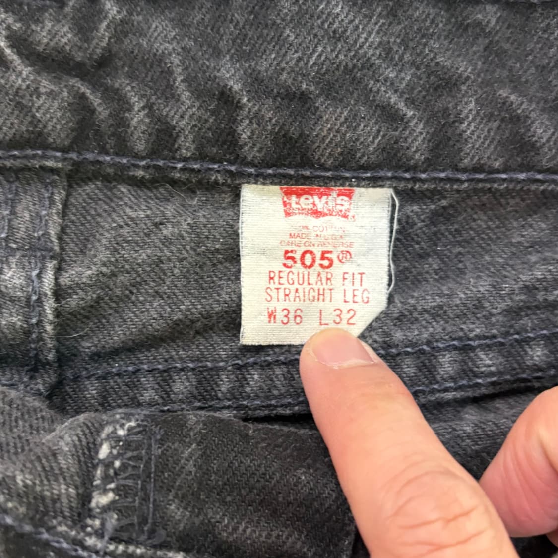 [36/34] 90s USA🇺🇸 리바이스 505 레드탭 블랙 흑청 상품이미지5