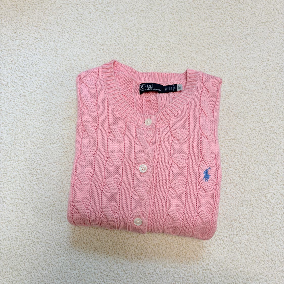 폴로랄프로렌 케이블 핑크 가디건 정품 상품이미지8