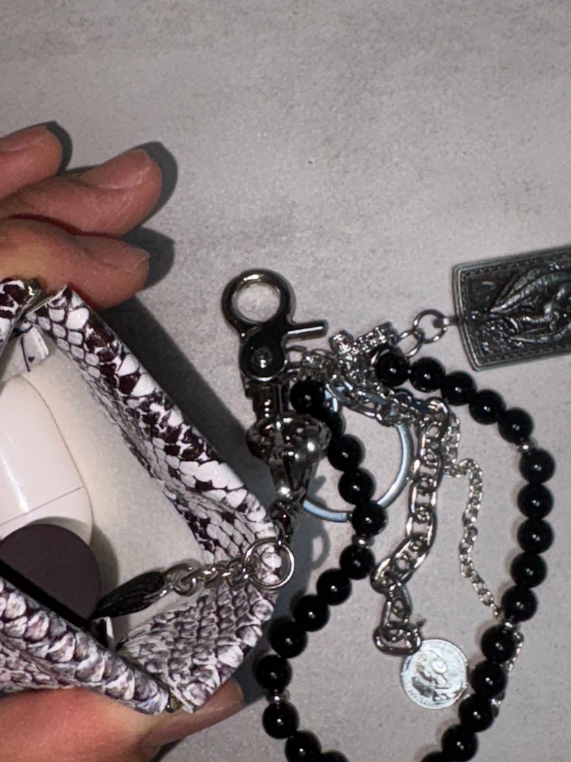 뱀무늬 카드지갑 구성 키링⚕️ 상품이미지2