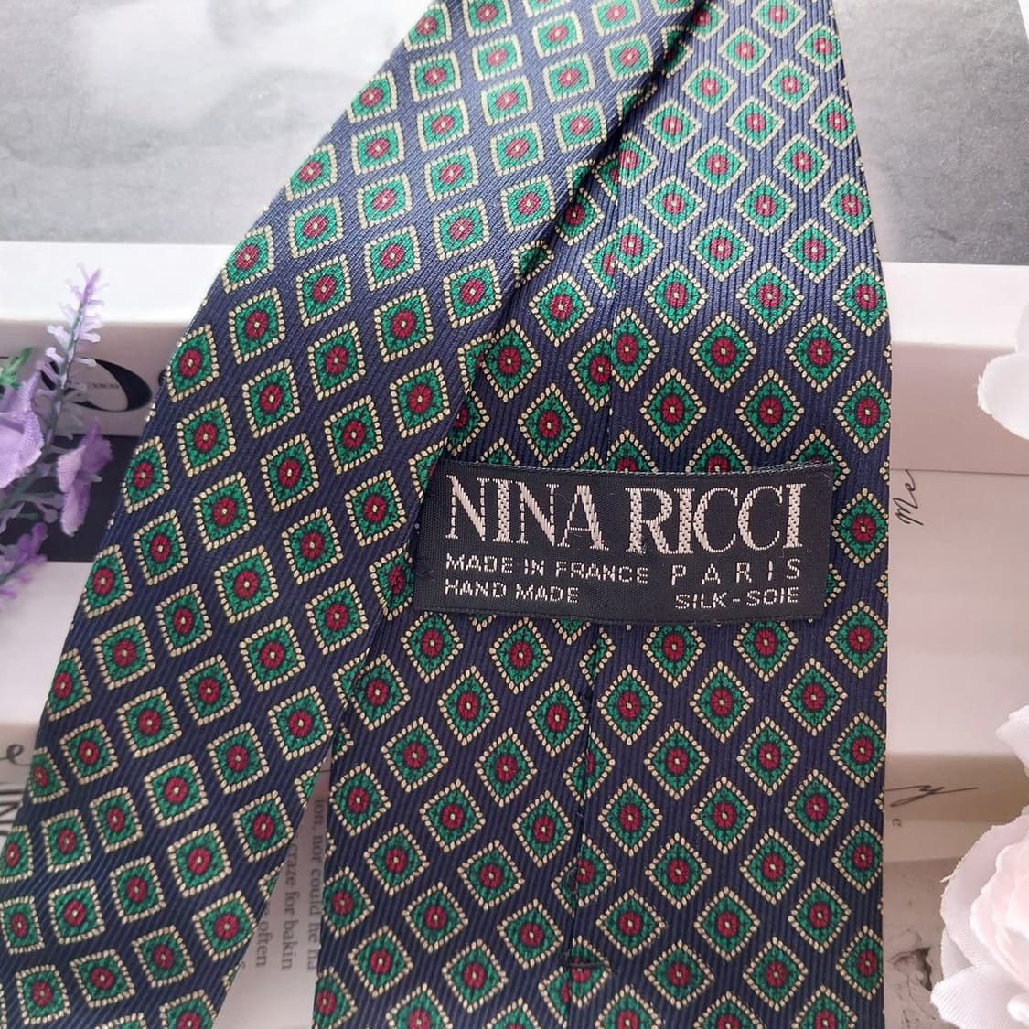 니나리치 실크 네이비&그린 다이아 넥타이 9.2cm A+등급 K1297
 상품이미지6