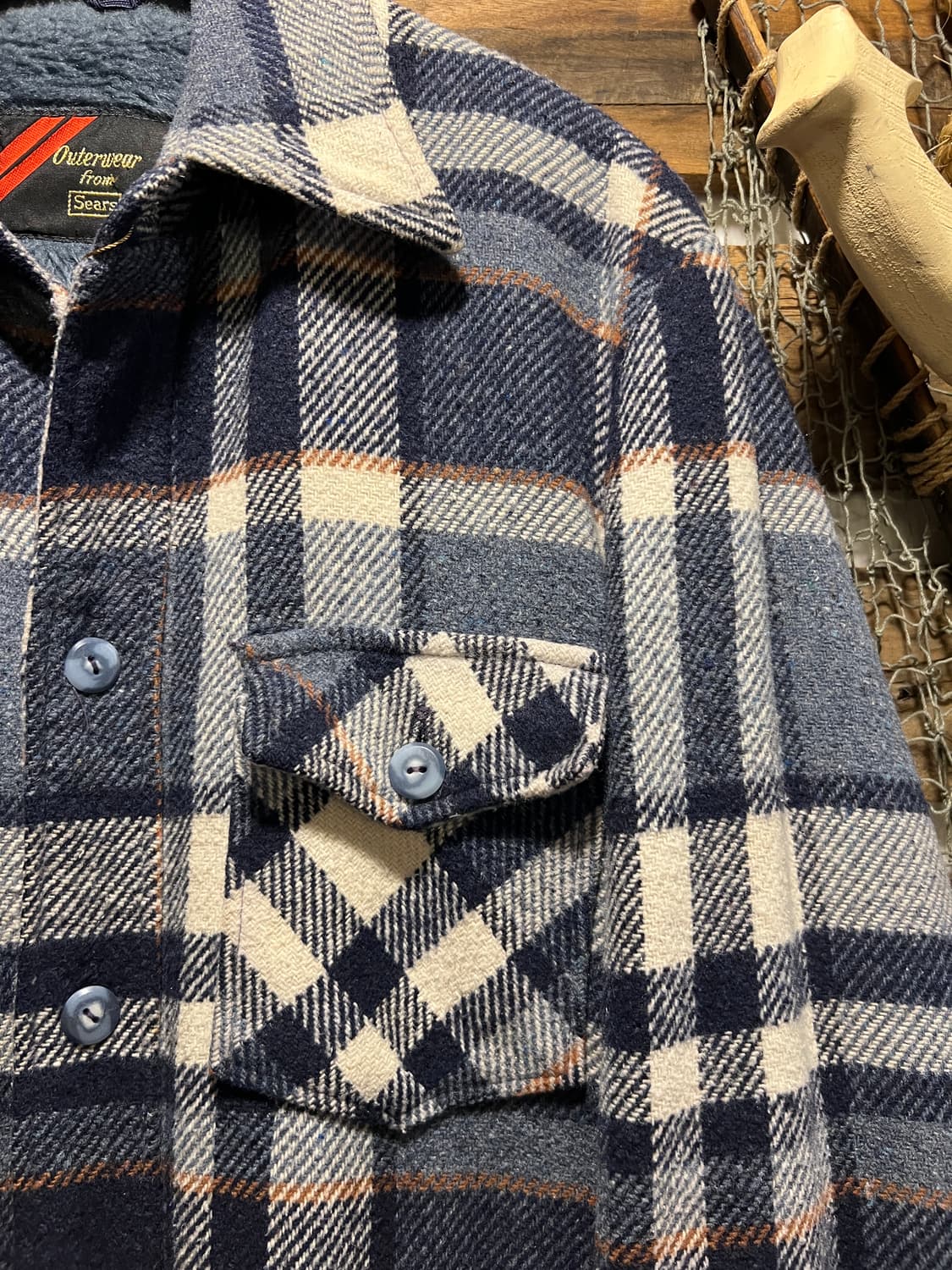 [L]70's Sears USA 플란넬 쉐르파 셔츠자켓 상품이미지3