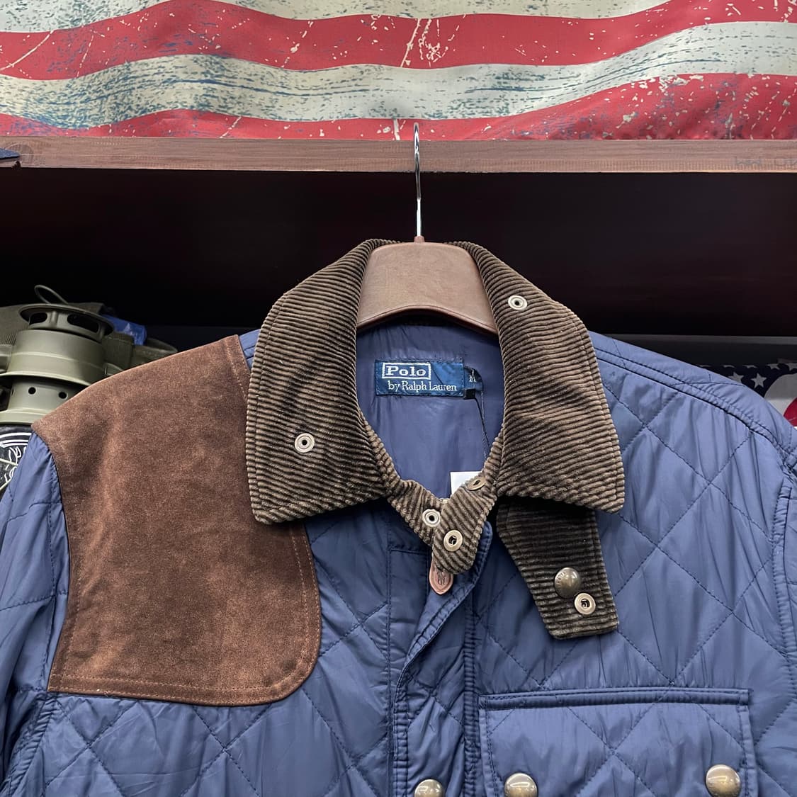 폴로 랄프로렌 버클 넥 스웨이드 패치 코듀로이 넥 퀼팅 헌팅 자켓 상품이미지3