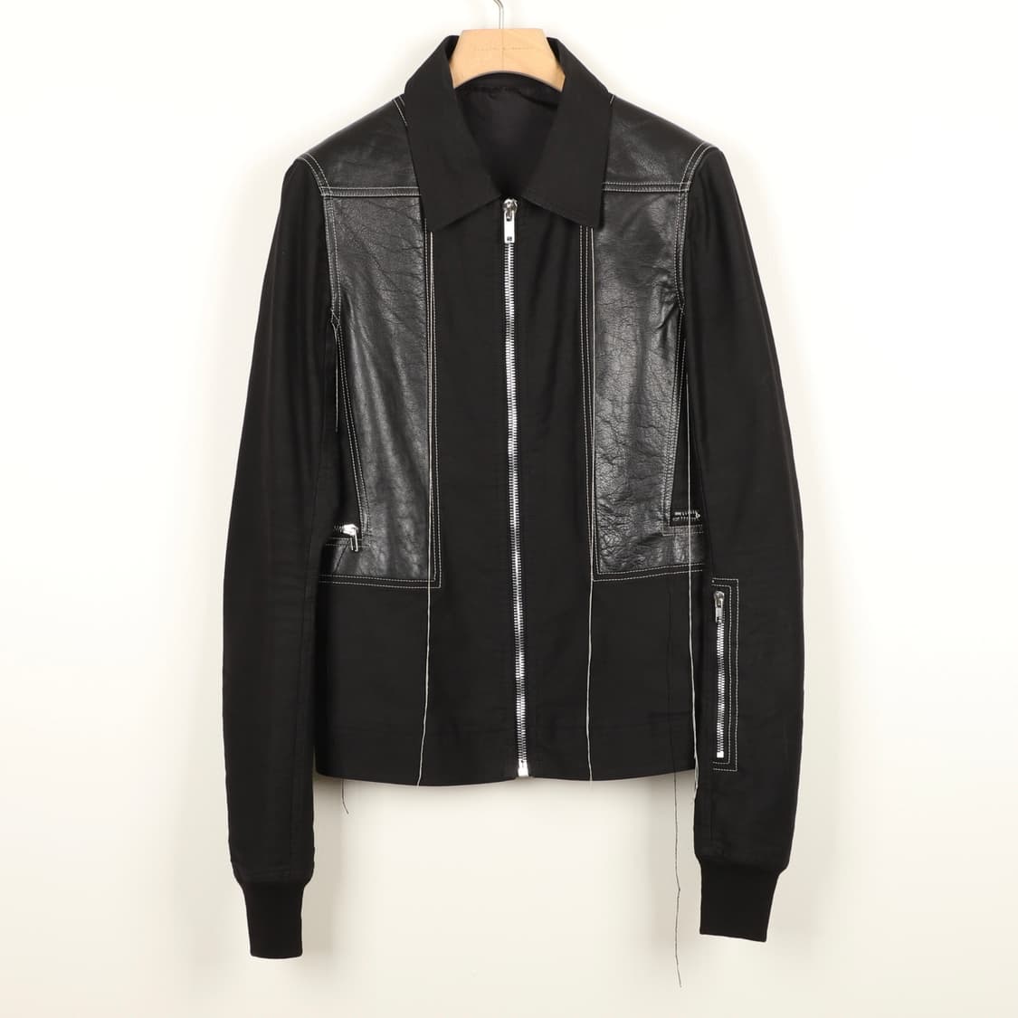 48 / Rick Owens 릭오웬스 가죽 디테일 자켓 상품이미지1