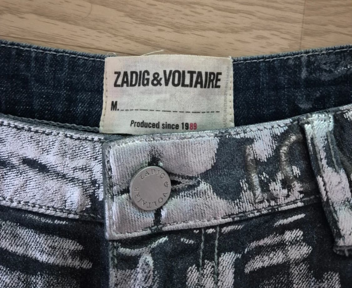 ZADIG&VOLTAIRE 실버 워싱 데님 숏팬츠 M 상품이미지3