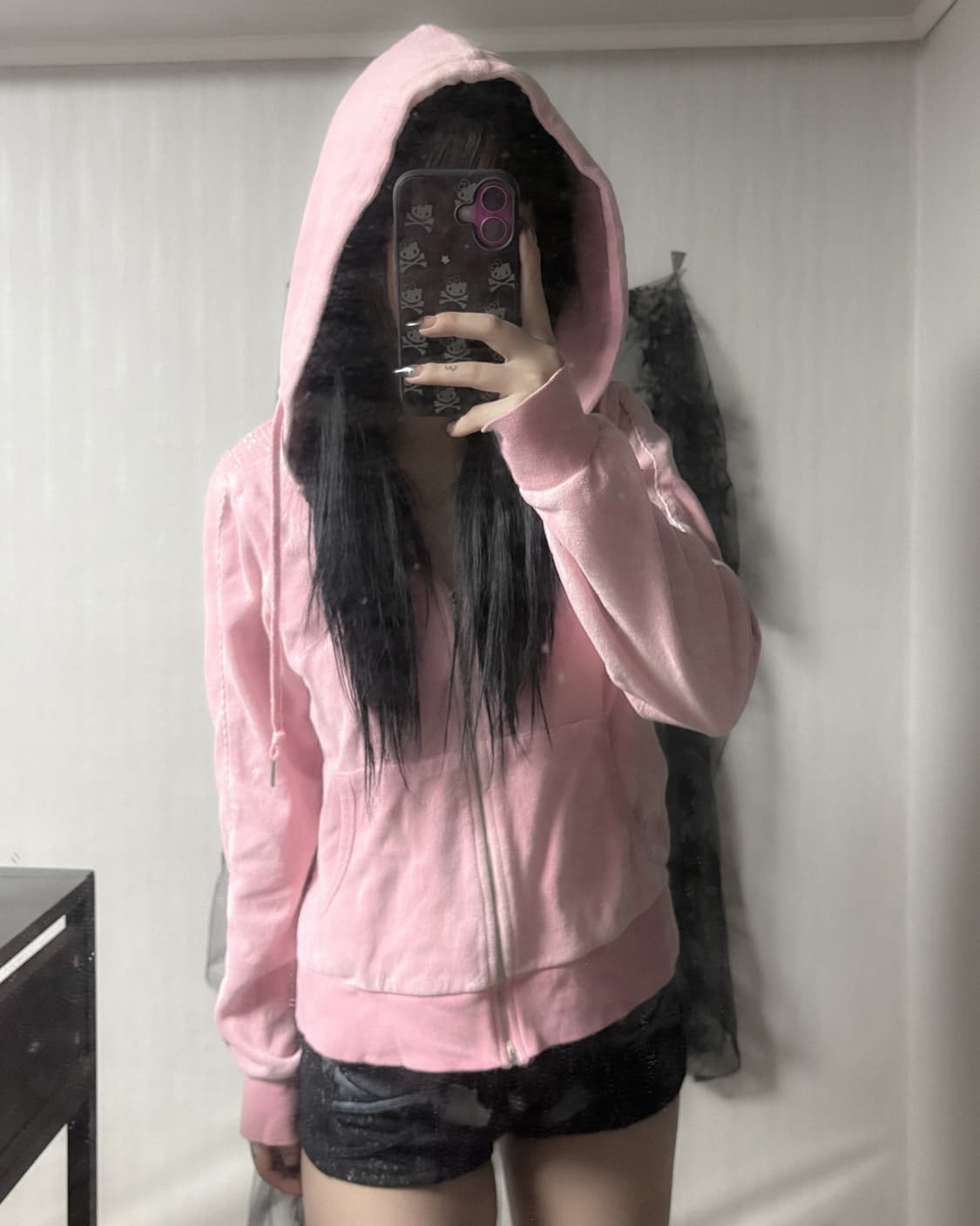 y2k 큐빅 포인트 피마 후드집업  상품이미지1