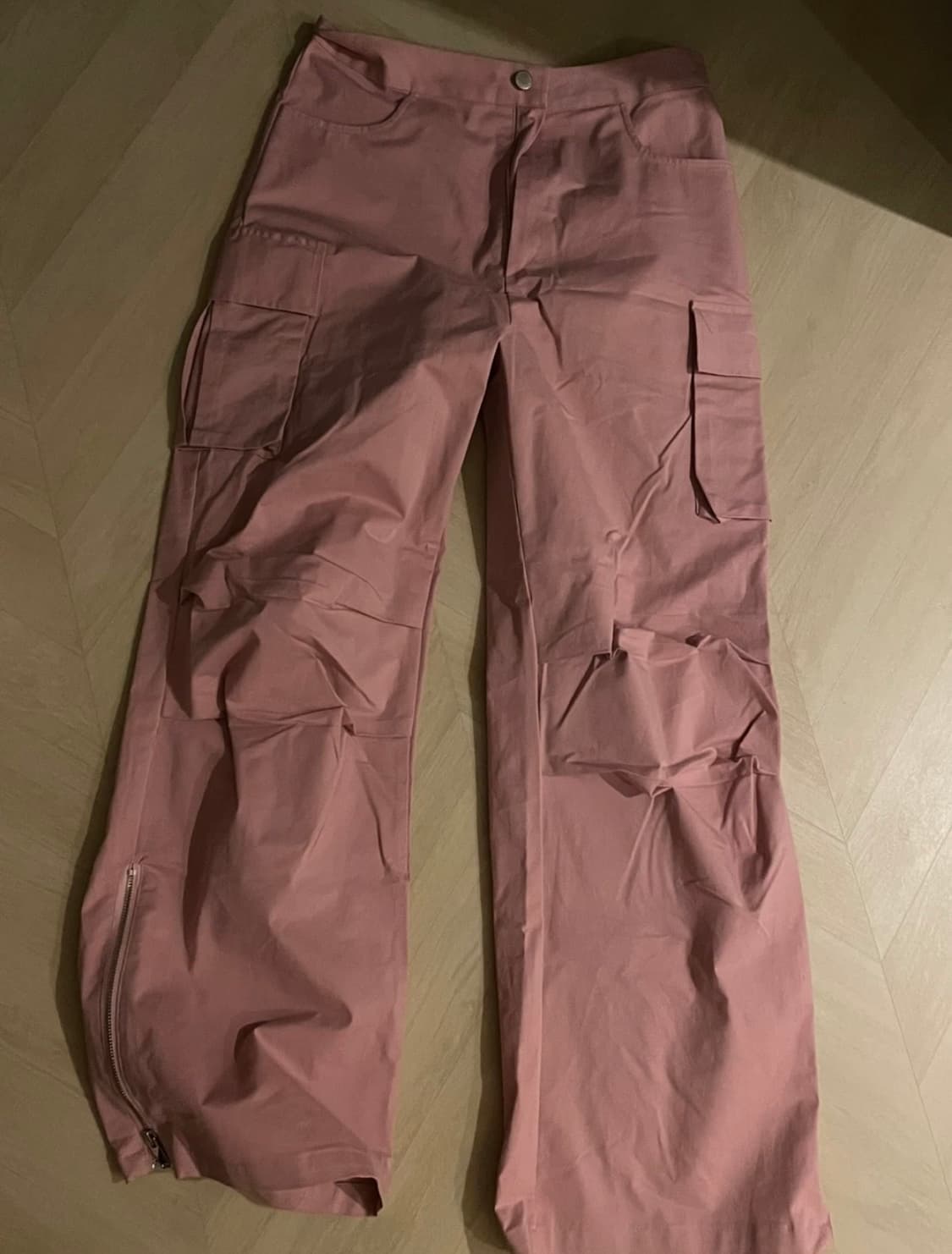 빈티지 핑크 카고 와이드 팬츠 상품이미지1