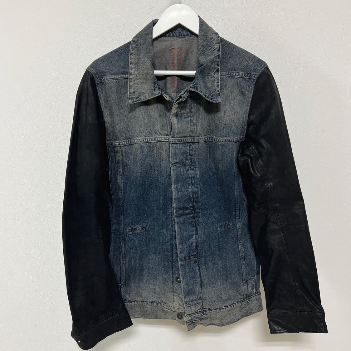 릭오웬스 14SS 다크쉐도우 팔가죽 데님 자켓 허슬러 블루 상품이미지3