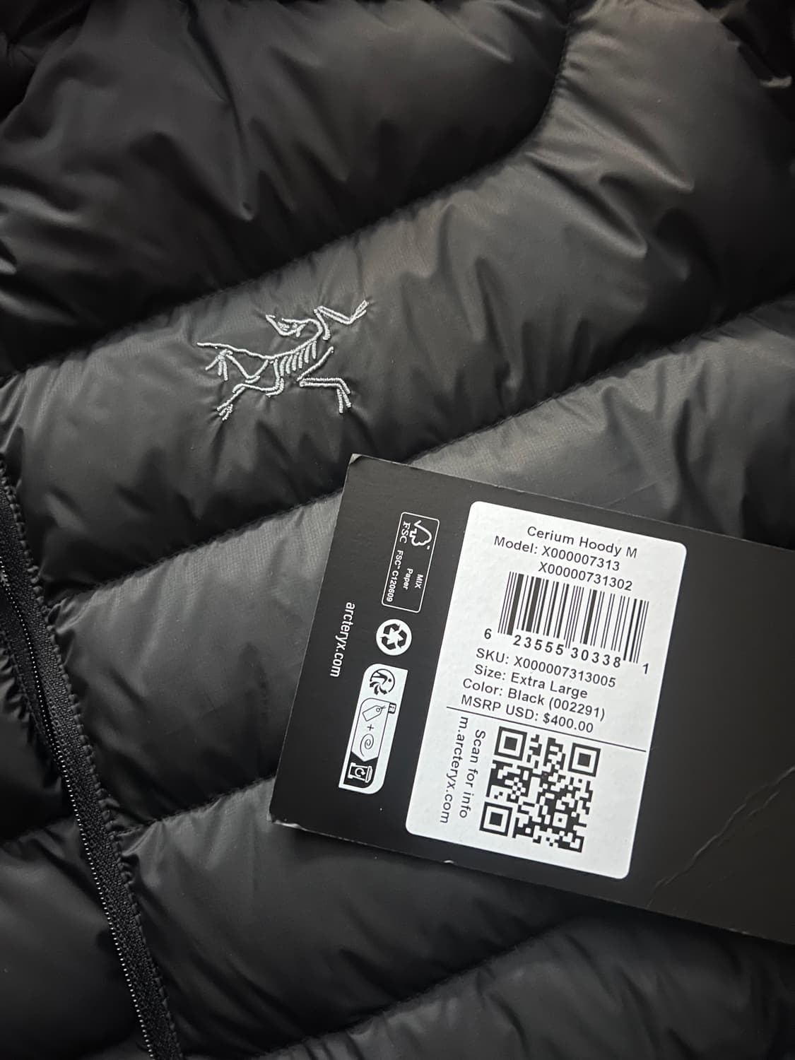 아크테릭스 세륨 후디 블랙 XL사이즈 상품이미지3