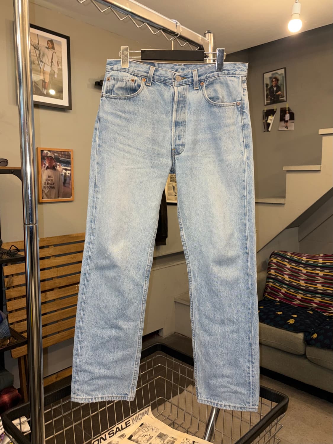 90’s Levi’s 501 USA denim washed pants 상품이미지4