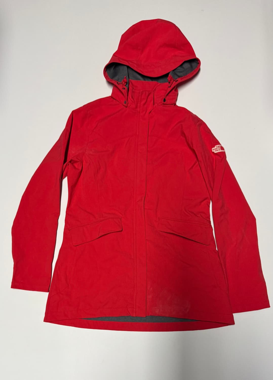 여성 노스페이스 등산 후드 바람막이 자켓 레드 M 상품이미지1
