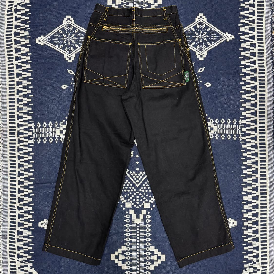 JAMI 옐로우 스티치 지퍼 와이드 벌룬 팬츠 상품이미지4