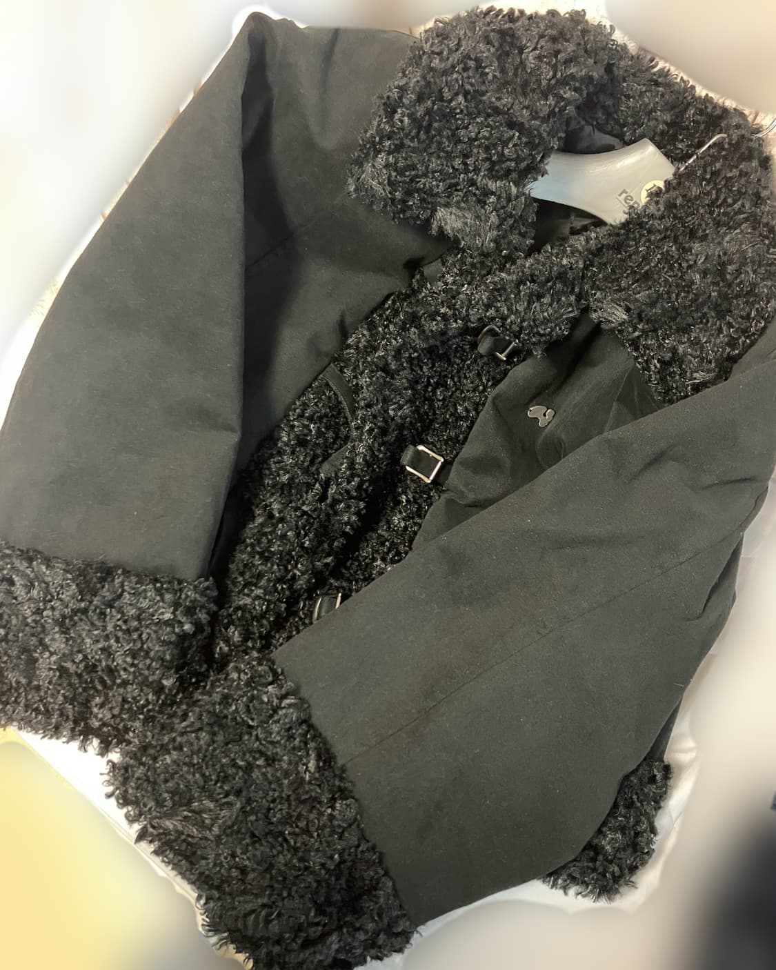 허그유어스킨 시어링 퍼 자켓 블랙 상품이미지5